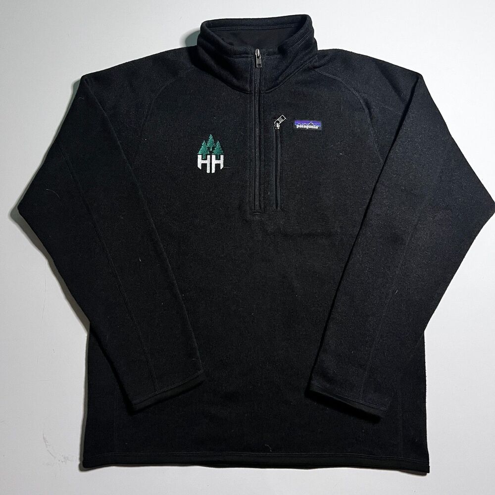 Patagonia Better Sweater 1/4 Zip Pullover Mens M Black Fleece Knit Sweatshirt